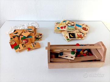 Giochi educativi di legno vintage