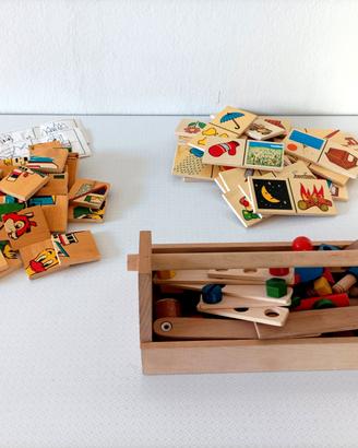 Giochi educativi di legno vintage