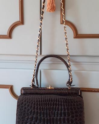 Borsa vintage di coccodrillo