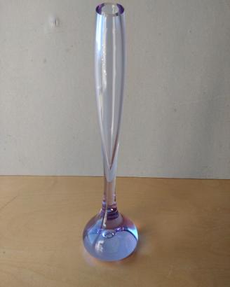 Vasetto in vetro viola artistico con bolla d'aria