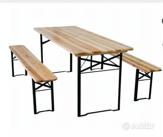 Tavolo 2 metri con 2 Panche Tutto Richiudibile 
