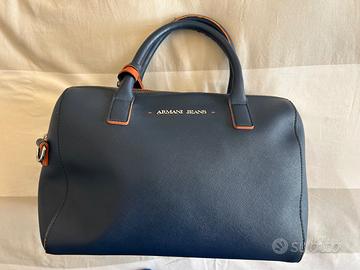 ARMANI BORSA BLU con interno ARANCIONE leggera