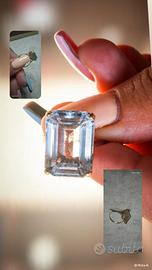 acqua marina con anello 18 k