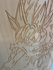 Goku scultura in legno