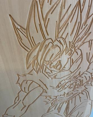 Goku scultura in legno