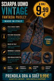 Sciarpa Uomo Vintage Fantasia Paisley - Made in It