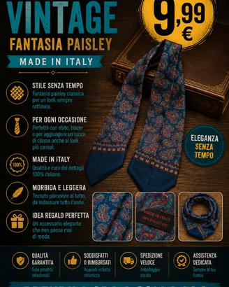 Sciarpa Uomo Vintage Fantasia Paisley - Made in It