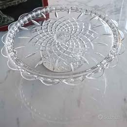 Vassoio con rialzo per torta in cristallo (info in