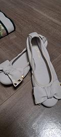 Ballerine nuove in pelle bianca 
