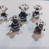 5 scimmiette in vetro