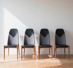 4 sedie vimtage anni 60 design