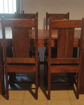 Tavolo in Legno Massello di teak + 6 Sedie