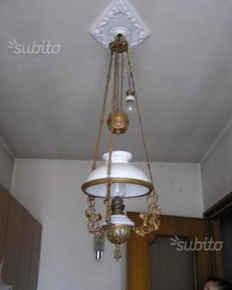 Lampadario antico saliscendi