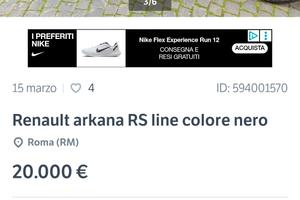 RENAULT ARKANA RS LINE NERA