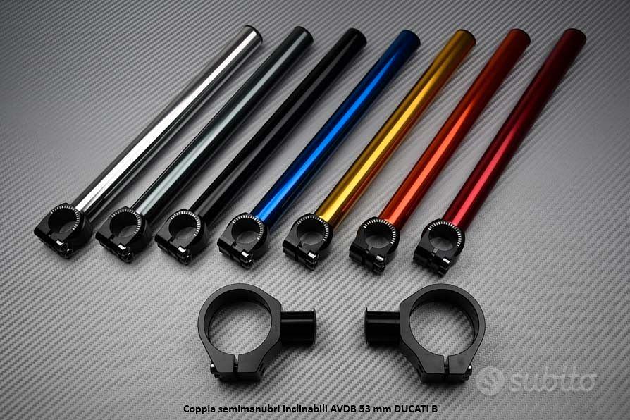 Coppia de Semimanubri Rialzati 51 mm Nero-Blu per KAWASAKI ZX6R / ZX-6R 2009-12