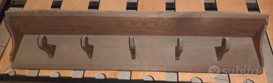 Appendiabiti in legno massello stile rustico