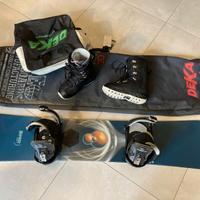 Tavola snowboard attacchi scarponi completo sacche