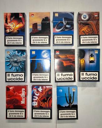 Lotto 11 pacchetti sigarette Marlboro vuoti