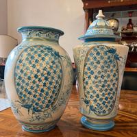 Coppia vasi Caltagirone originali dipinti a mano a