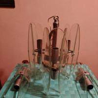 lampadario in cristallo e 2 aplic 