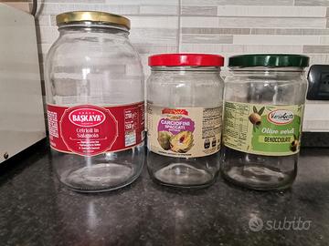 BARATTOLI IN VETRO GRANDI CON COPERCHIO X CONSERVE