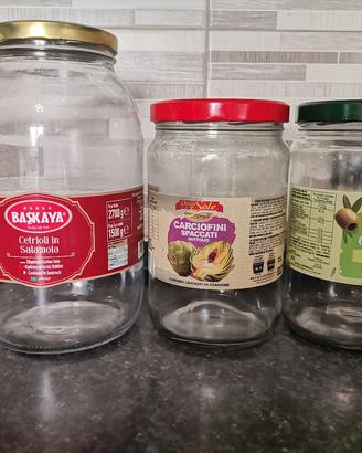 BARATTOLI IN VETRO GRANDI CON COPERCHIO X CONSERVE