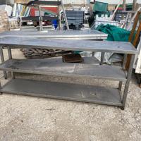 Tavolo da Lavoro Inox 200x50 cm – 3 Ripiani