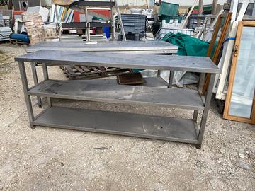 Tavolo da Lavoro Inox 200x50 cm – 3 Ripiani