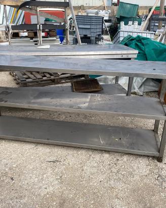 Tavolo da Lavoro Inox 200x50 cm – 3 Ripiani
