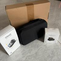 DJI Osmo action, tre batterie, attrezzatura