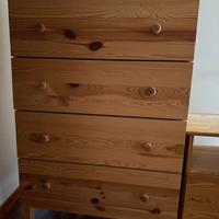 Cassettiera IKEA 5 cassetti in legno grezzo