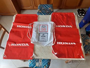 5 Sacche Zaini Porta scarpe Toyota e Honda sponsor
