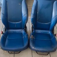 Sedili in pelle blu Smart 450