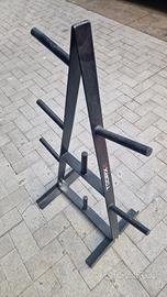 Dischi di varie misure più rastrelliera