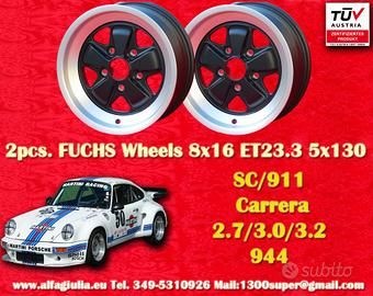 2 pz cerchi Porsche Fuchs 8x16 ET23.3 5x130