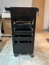 2 carrelli da parrucchiere professionali con ruote