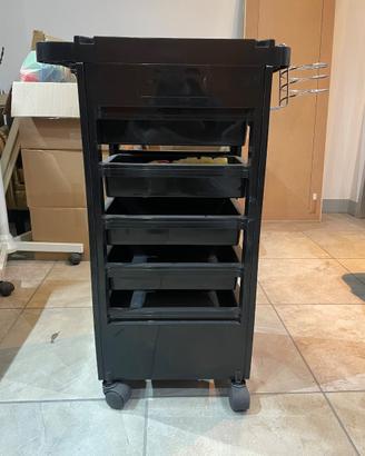 2 carrelli da parrucchiere professionali con ruote