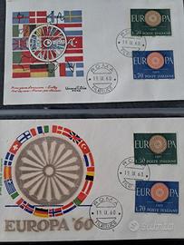 4 buste fdc 1959-1960 Poste Italiane