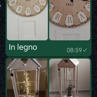 sveglia + lanterna in legno.