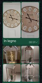 sveglia + lanterna in legno.