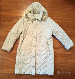 Piumino donna invernale trapuntato color panna