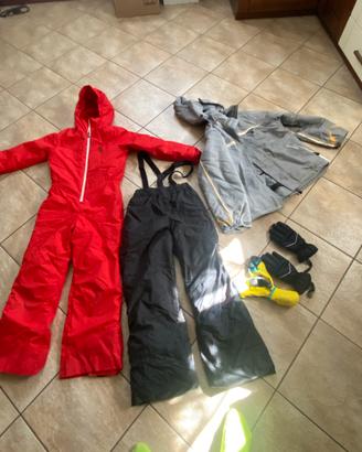 Salopette/pantalone calzini guanti giaccone