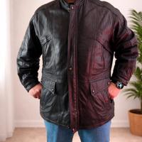 Giacca vera pelle Westbury nera vintage uomo XL 