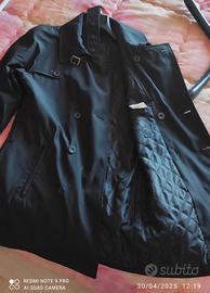 spolverino nero leggera trapuntatura