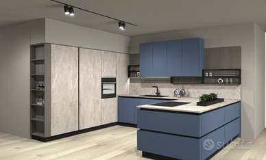 CUCINA CON GOLA A "C" + PENISOLA 250X330X245cm