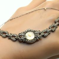 Orologio bracciale gioiello argento marcasite