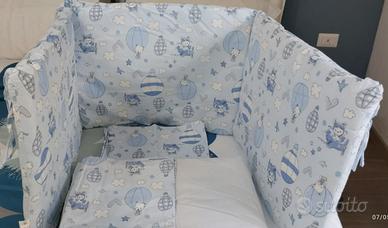Paracolpi lettino bambini + set completo letto