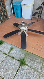 lampadario con 5 ventole e 3 luci 