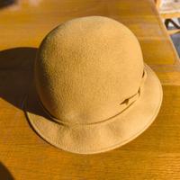 Cappello invernale vintage (donna) a cupola giallo