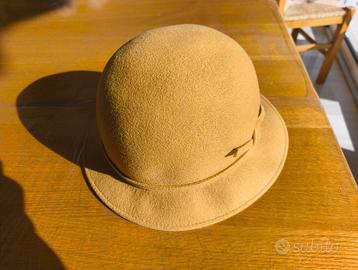 Cappello invernale vintage (donna) a cupola giallo